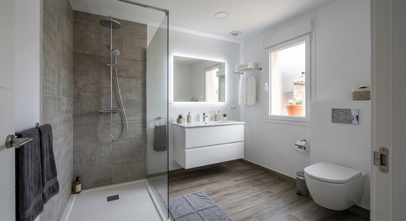 Baño principal con ducha